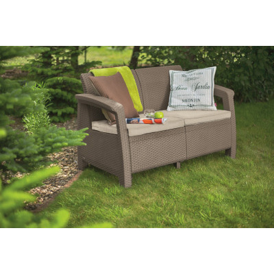 Keter zahradní pohovka Corfu cappuccino, 128 x 70 x 79 cm